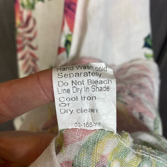 Lungo L'arno Italy Floral Linen Long Beach Dress Small - Picture 6 of 6